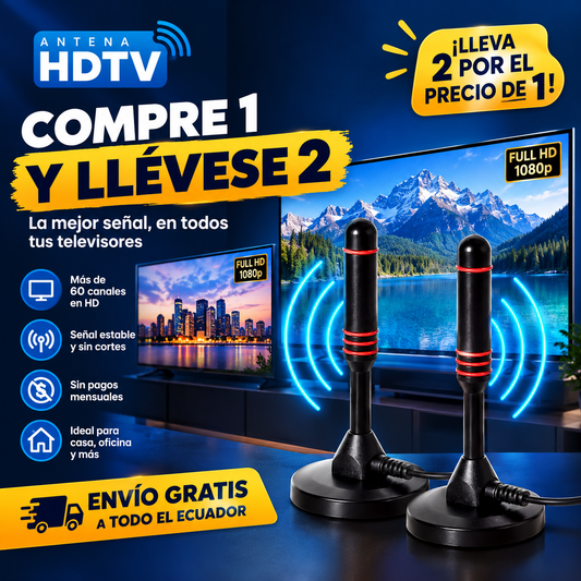 2x1 Antena 4K - Acceso a todas las películas y canales de TV